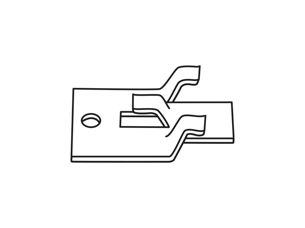 Zeichnung von Clip zur schraubenfreien Verlegung von WPC